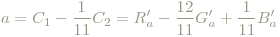 a &= C_1 - \frac{1}{11}}C_2 = R'_a -\frac{12}{11} G'_a + \frac{1}{11}}B'_a